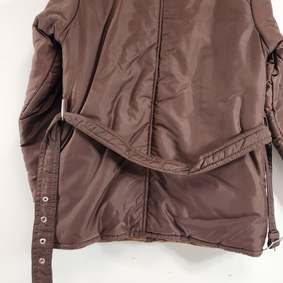 Vintage Lucerne (Korea) Belted Quilted Brown Jacket Size Asian Medium - Picture 5 of 8